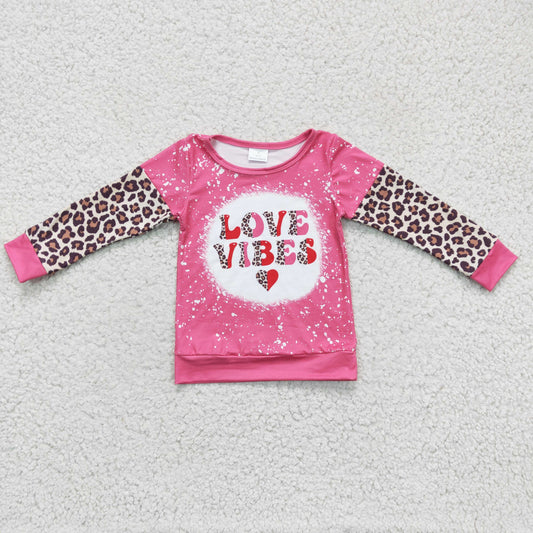 GT0071 girls Valentine's Day shirt long sleeve top letter print clothing milk silk