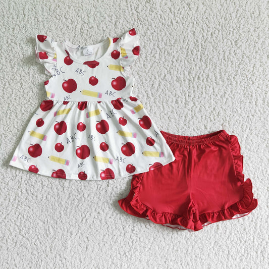scholl top with red shorts  outfits
