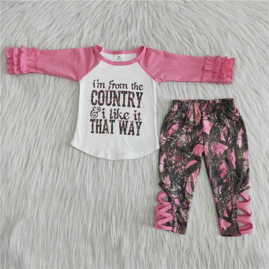 rts no moq 6 A10-12 2pcs pink match girl's outfit