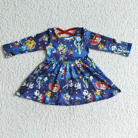 rts no moq GLD0034 baby dress girls long sleeve over knee dress