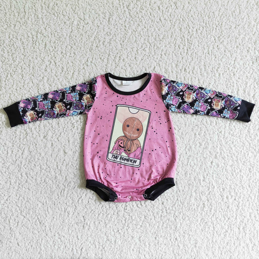 LR0090  baby clothing cartoon print long sleeve bodysuit milk silk baby romper Halloween