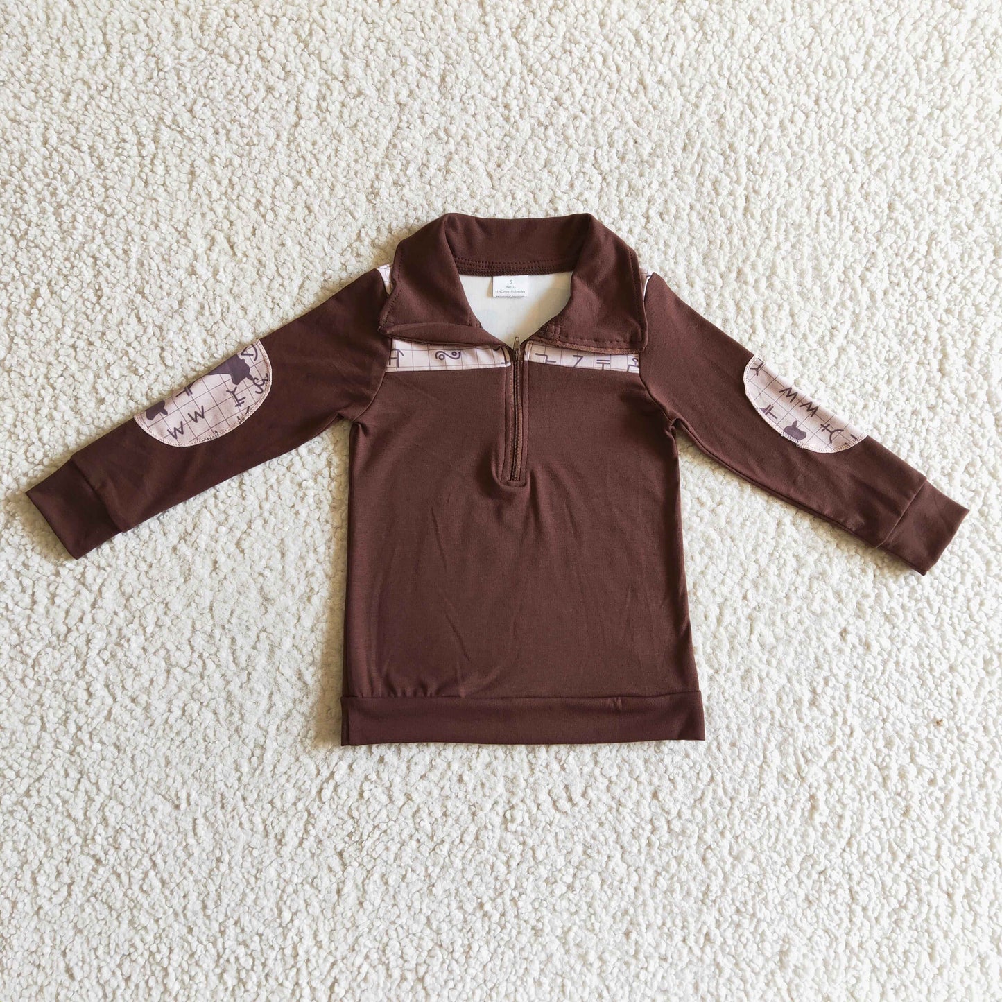 BT0107 boys polo shirt long sleeve top milk silk