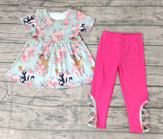 girls clothing long sleeve long pants  baby girl outfit milk silk cartoon print