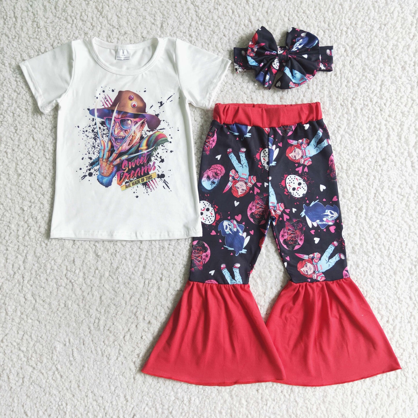 GSPO0127 girls clothing cartoon print short sleeve long prints baby clothing milk silk