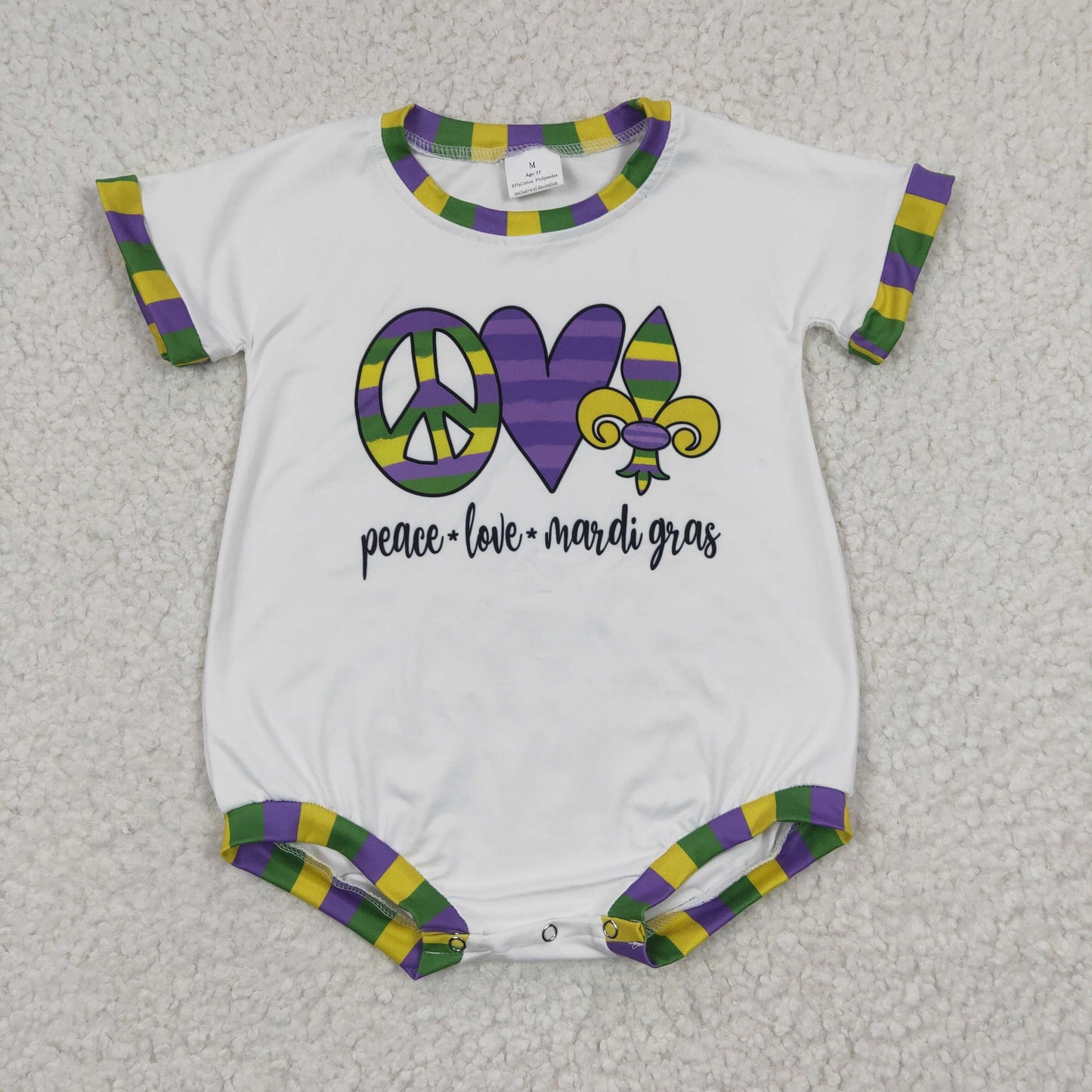 SR0123 mardi gras short sleeve jumpsuit