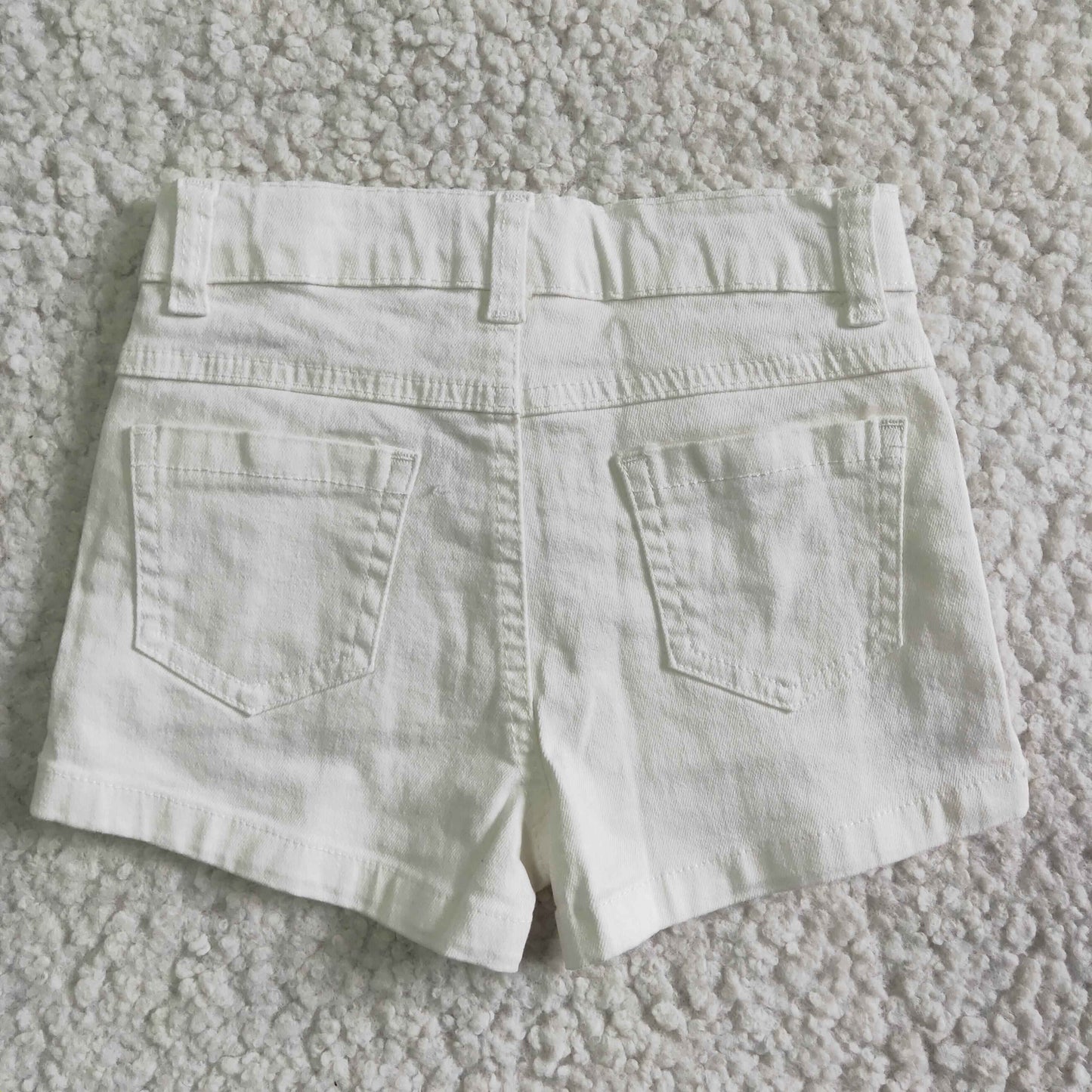 white denim with pocket shorts