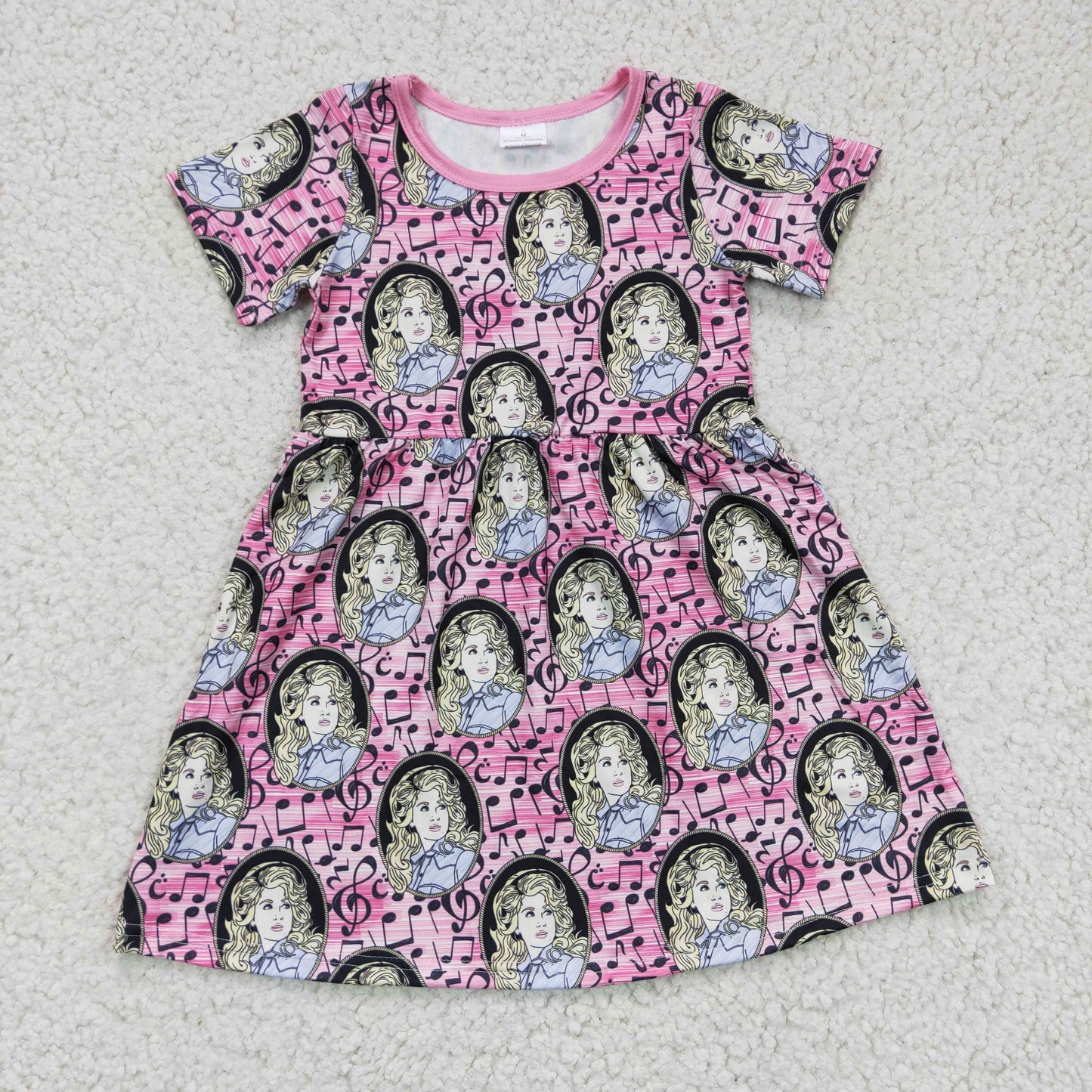 rts no moq GSD0180 baby clothing short sleeve cartoon print kids dresses for girls milk silk