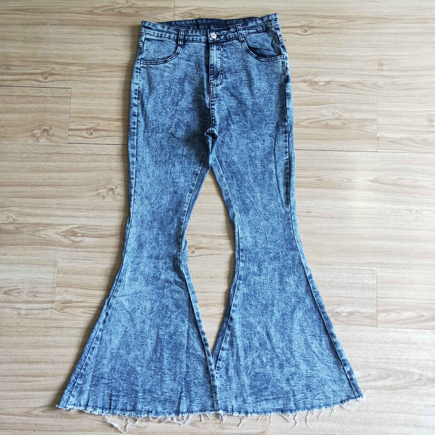 P0011  RTS High Quality Adult's Jeans Pants Women Button Blue Blue Pants