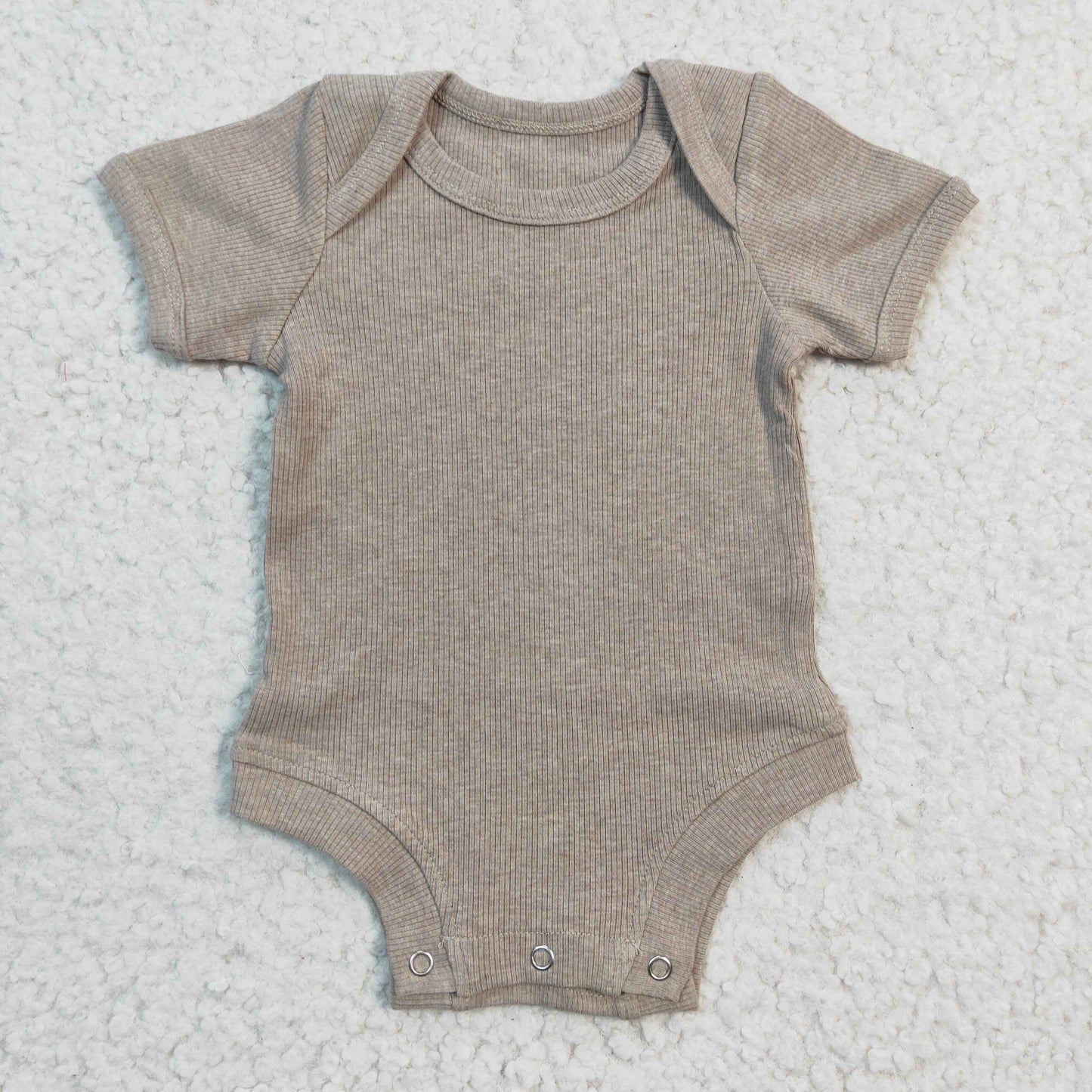 SR0210 Dark Gray Ribbed Short Sleeve Bodysuit