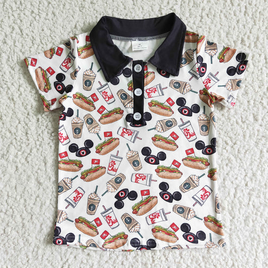 BT0021 Food Print Polo Shirt