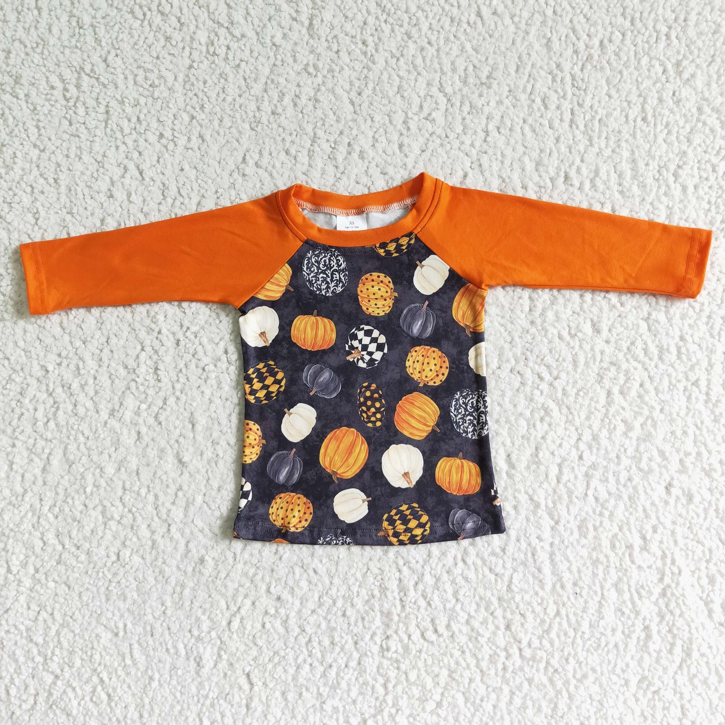 BT0024 Boys Pumpkin Orange Long Sleeve Top