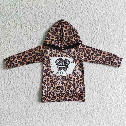 6 C9-18 Girls Leopard Print Long Sleeve Hoodie