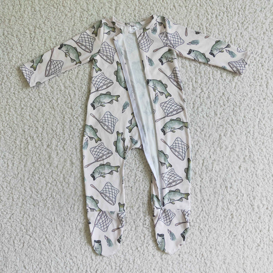 RTS NO MOQ ETA 5/7days Arrived LR0100  baby romper long sleeve long pants baby girls romper milk silk fish print