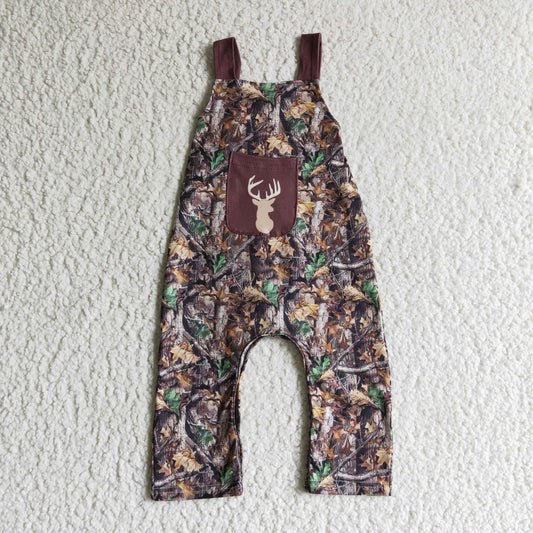 SR0099 boys romper suspenders deer print