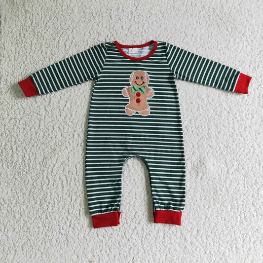 6A27-2 baby Christmas romper long sleeve long pants baby boys romper milk silk gingerbread Man print