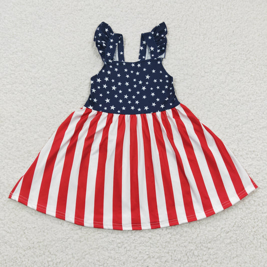 GSD0289 Girls' National Day Stars and Stripes Tank Dress