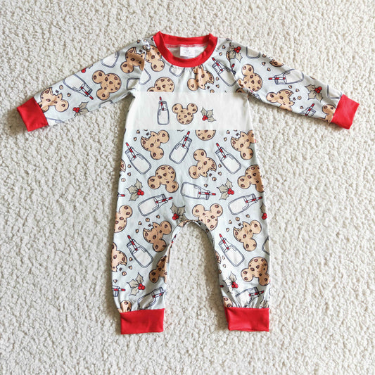 LR0201 baby romper long sleeve long pants baby boys romper milk silk cartoon print