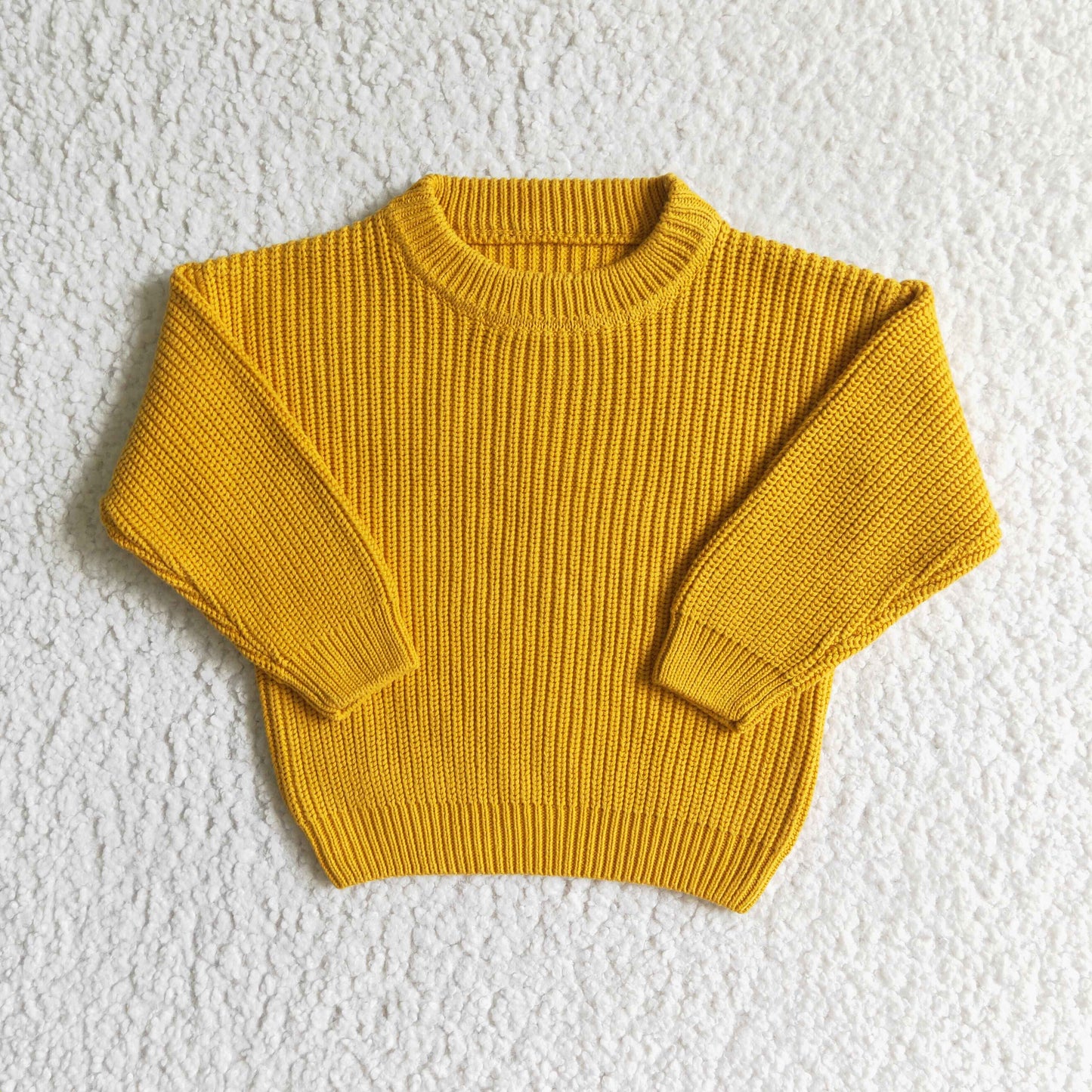 GT0034 girls clothing long sleeve yellow sweater