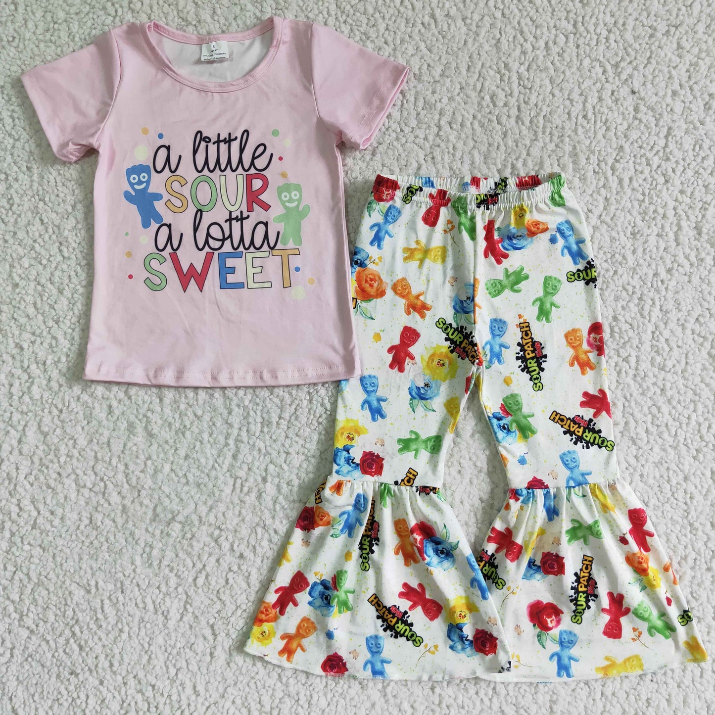 E9-11 girls outfit short sleeve and long pants cartoon print