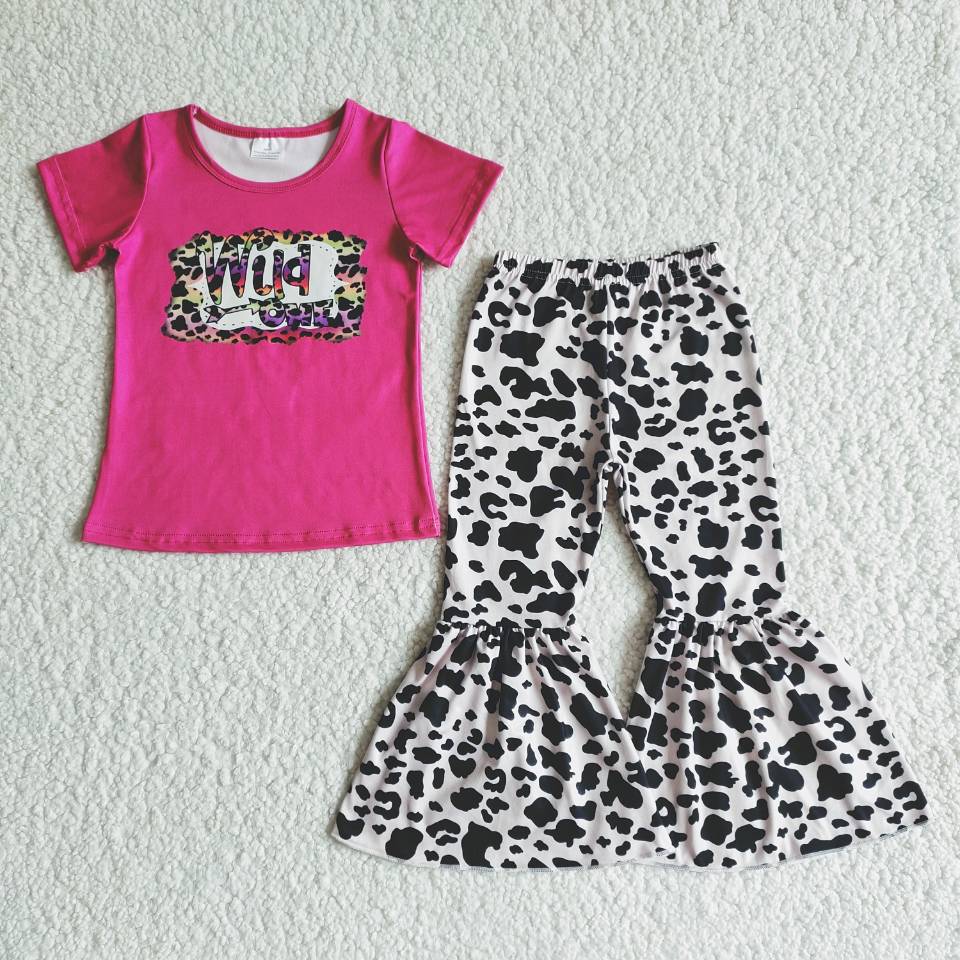 wild pink top with  leopard print pants