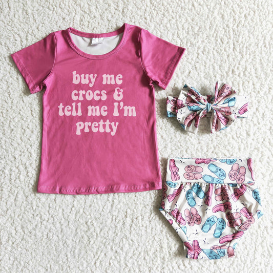 pink bummines sets with bow OUTFITS