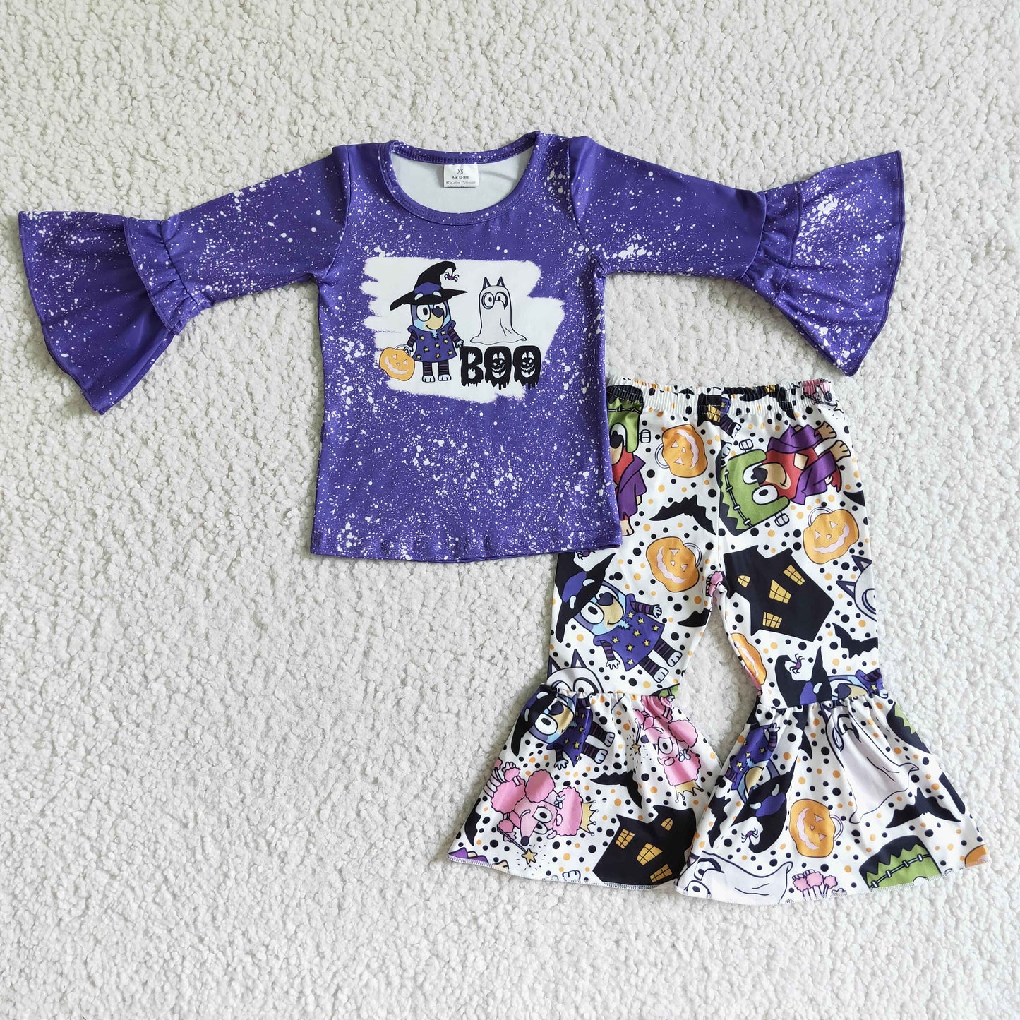 GLP0007 Halloween Purple Long Sleeve Pants Set