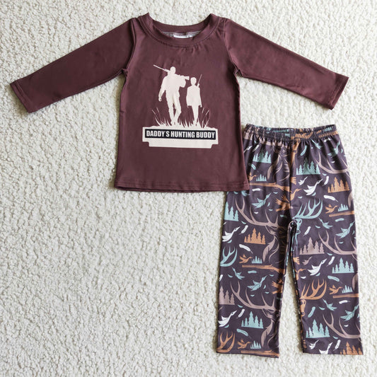 BLP0125 Kids Clothing Boys Long Sleeve Top And Long Pants Outfit Cartoon Print