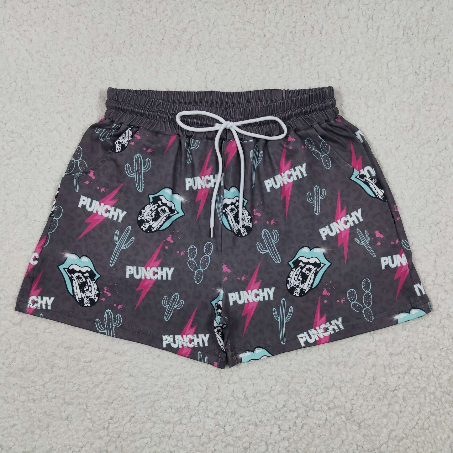 SS0053 Adult PUNCHY Dark Gray Shorts with Big Tongue