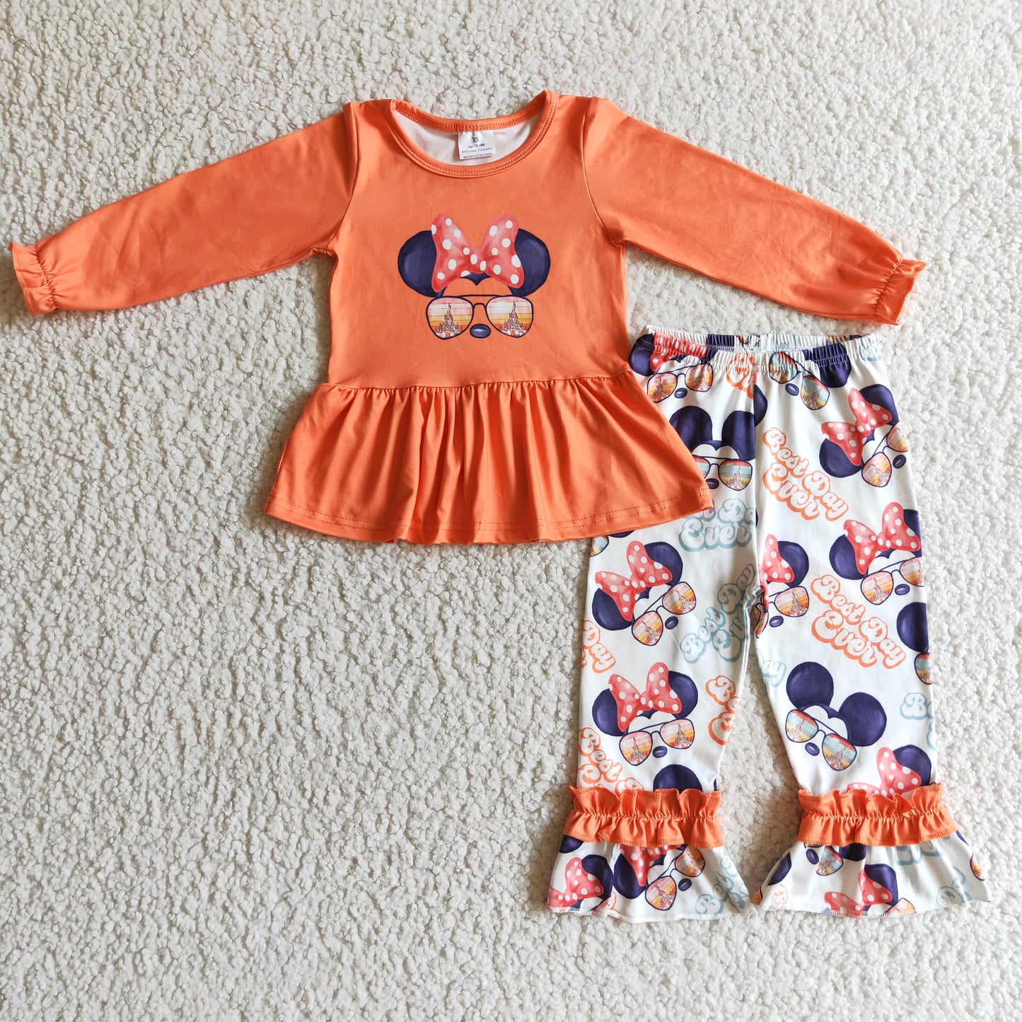 GLP0094 girls outfit long sleeve and long pants cartoon print