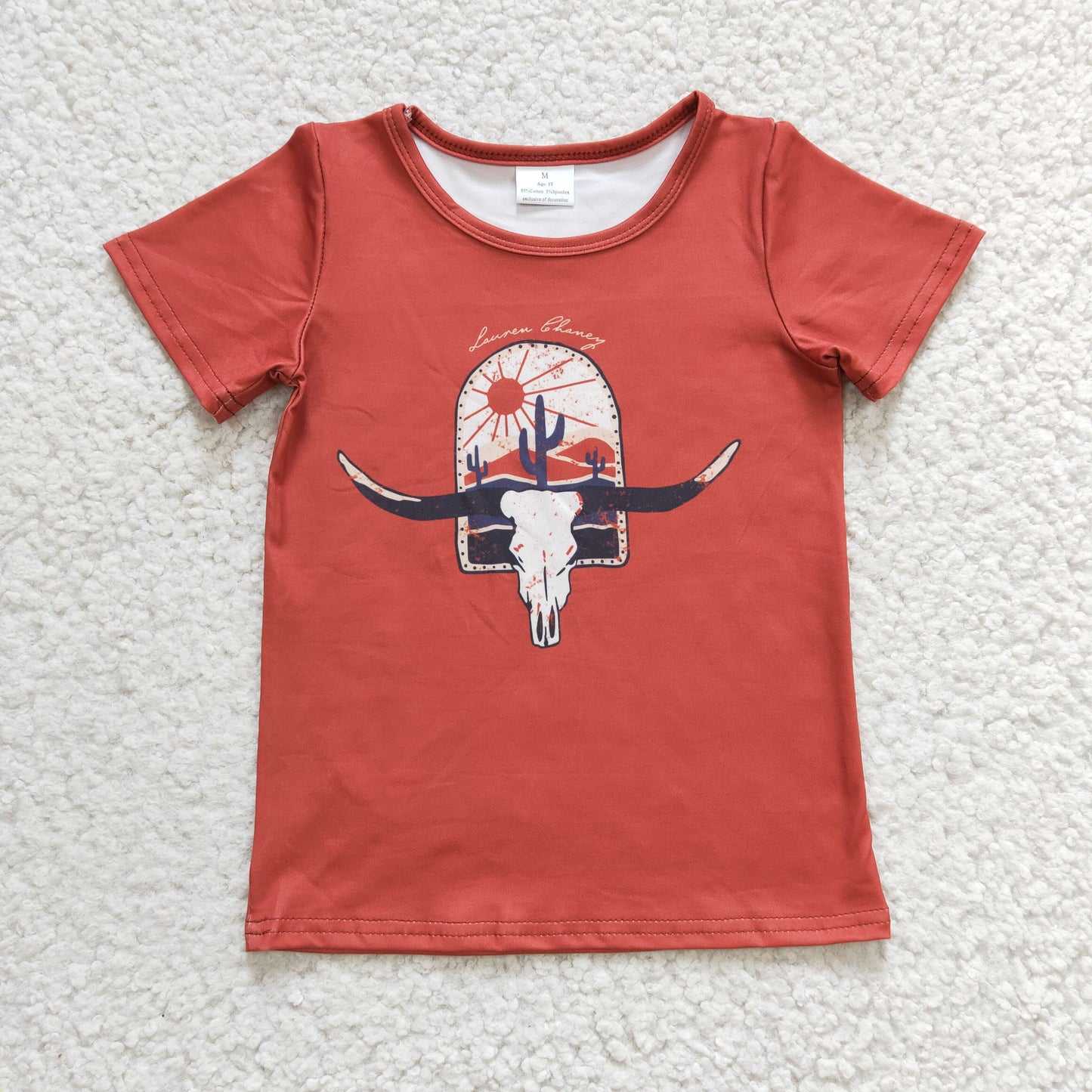 GT0106 Girls Tau Cactus Brown Short Sleeve Top