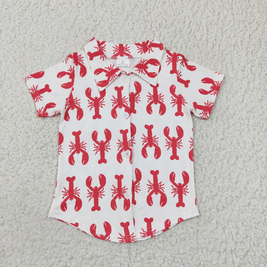 BT0161 Boys Crawfish Button Short Sleeve Top