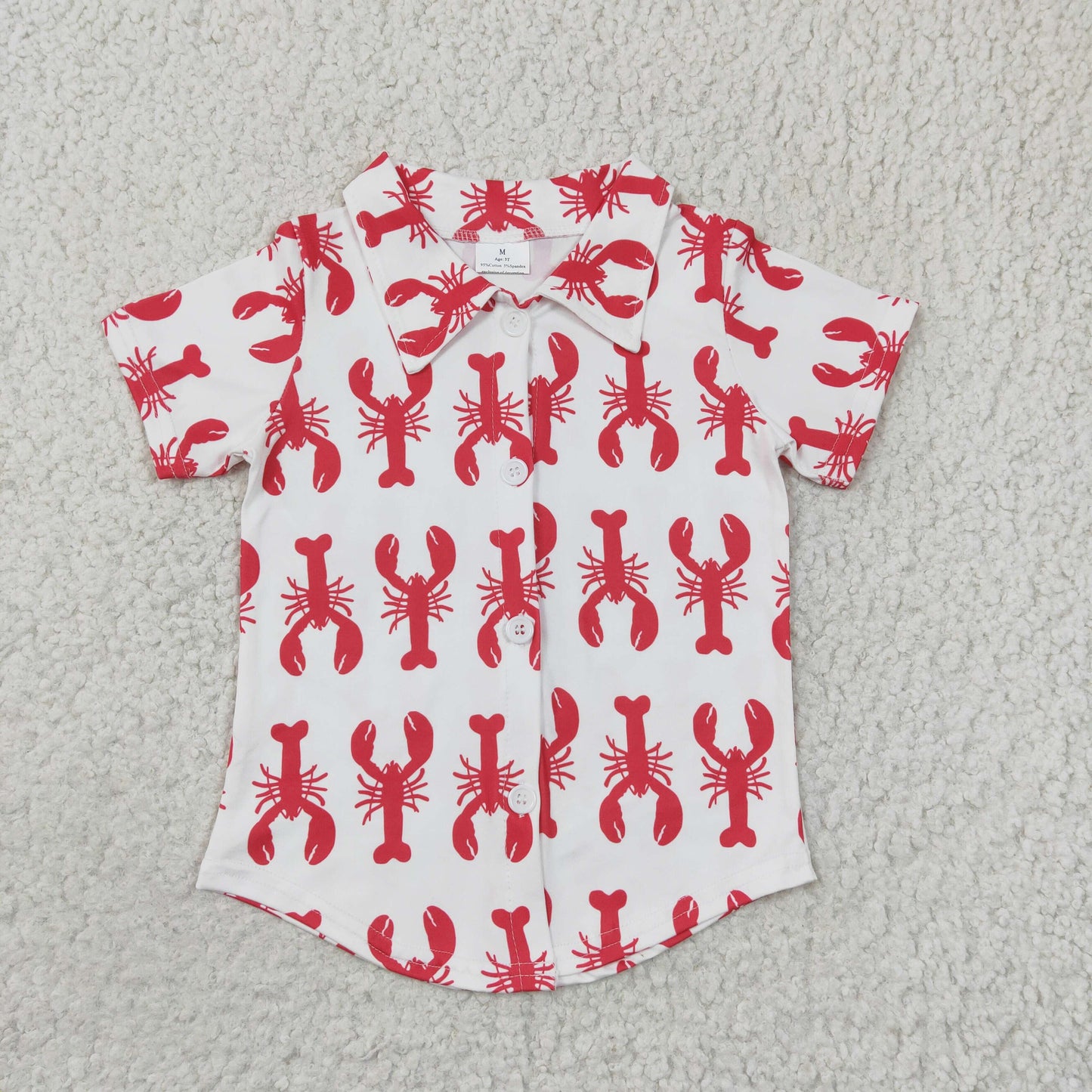 BT0161 Boys Crawfish Button Short Sleeve Top