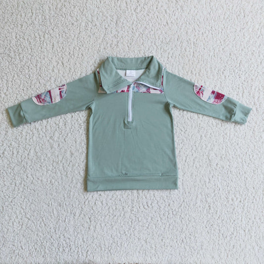 BT0086 boys polo shirt long sleeve top deer print milk silk