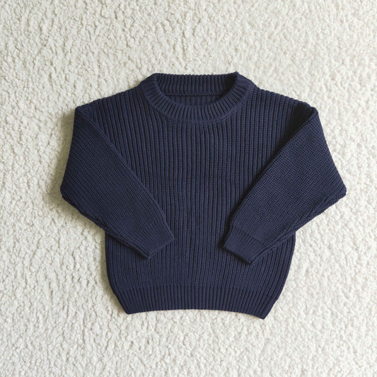 GT0030 girls clothing long sleeve blue sweater