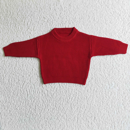 GT0032 girls clothing long sleeve red sweater