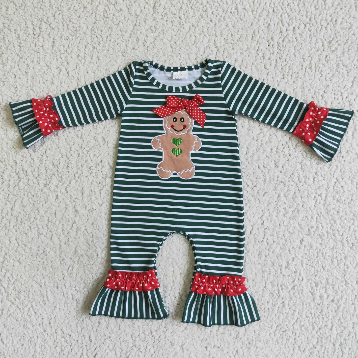 6C10-6 Newborn girls romper christmas holiday long sleeves long pants  baby clothing romper