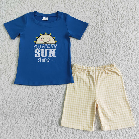 blue cotton embriobery boys outfits