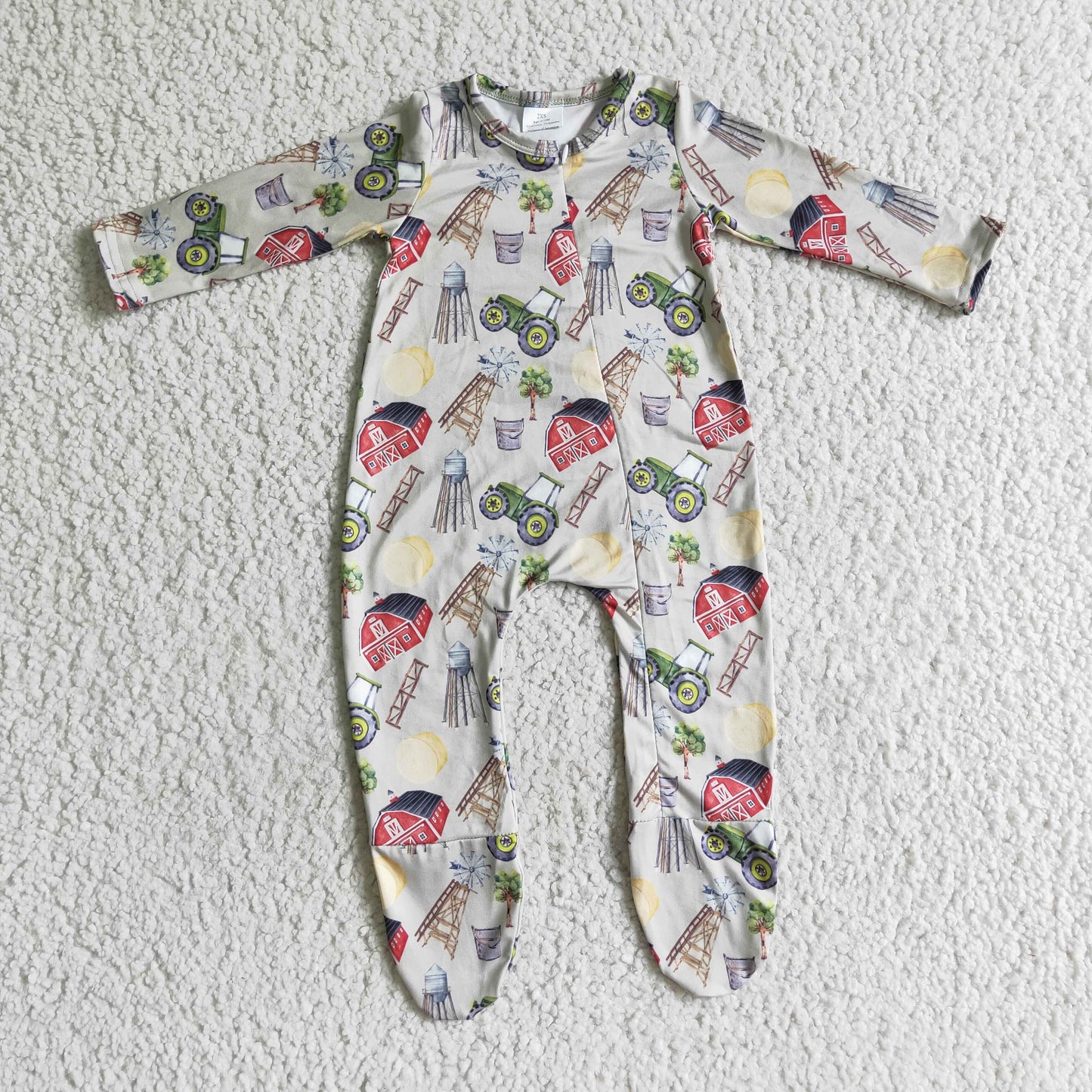 LR0099 Baby Cartoon Print Long Sleeve Bodysuit Romper