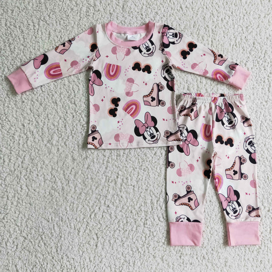 GLP0348 girls outfit long sleeve and long pants cartoon print pajamas