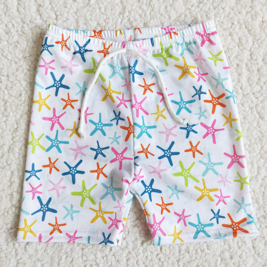 colorful stars pattern boys swim shorts