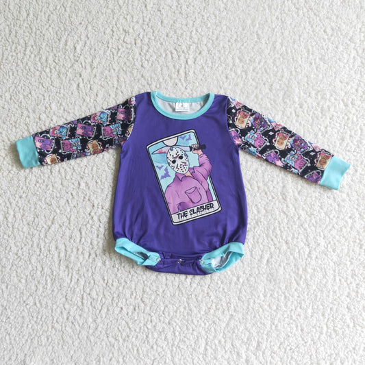 LR0080 baby  clothing cartoon print long sleeve bodysuit milk silk baby romper
