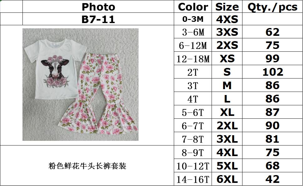 B7-11  COW FLOWERS OUTFITS