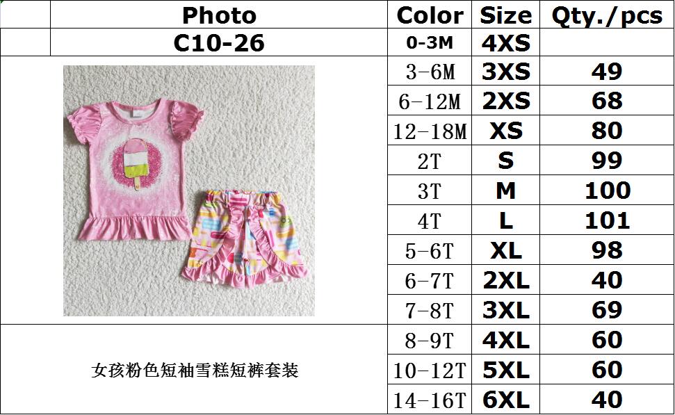 RTS NO MOQ C10-26 pink summer outfits