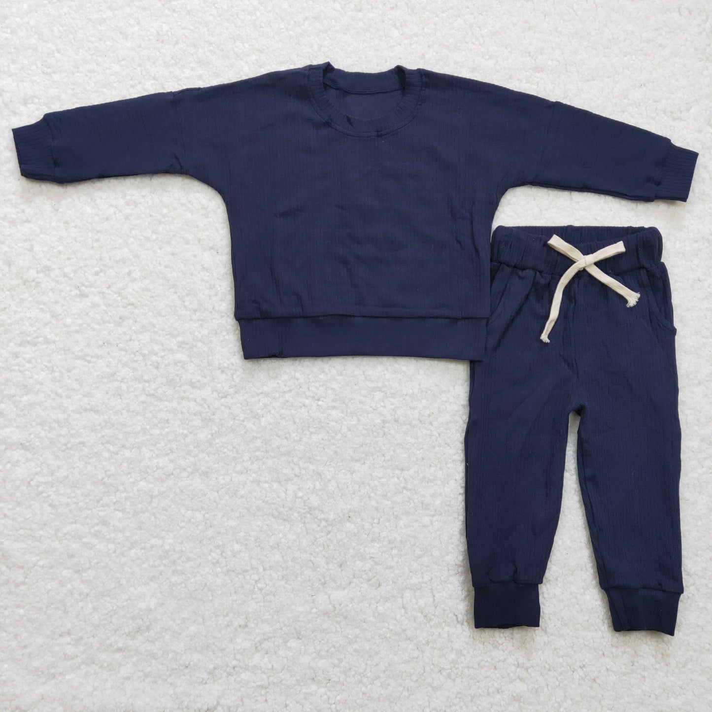 BLP0159 Boys navy blue long-sleeved trousers suit