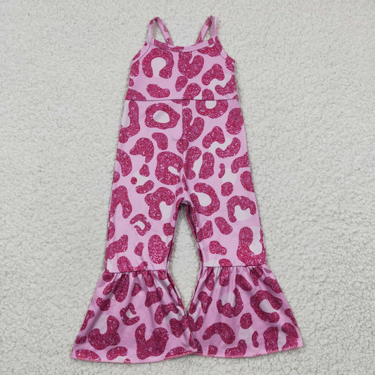 SR0216 Rose Red Leopard Tank Top Jumpsuit