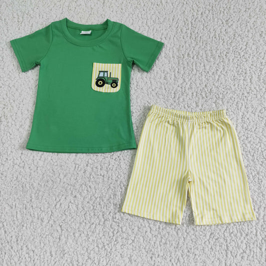 GREEN TOP COTTON BOYS OUTFITS