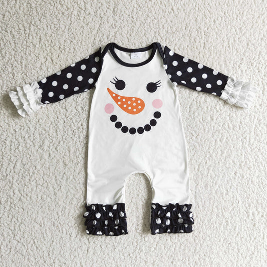 LR0192 baby romper long sleeve long pants baby girls romper milk silk cartoon print