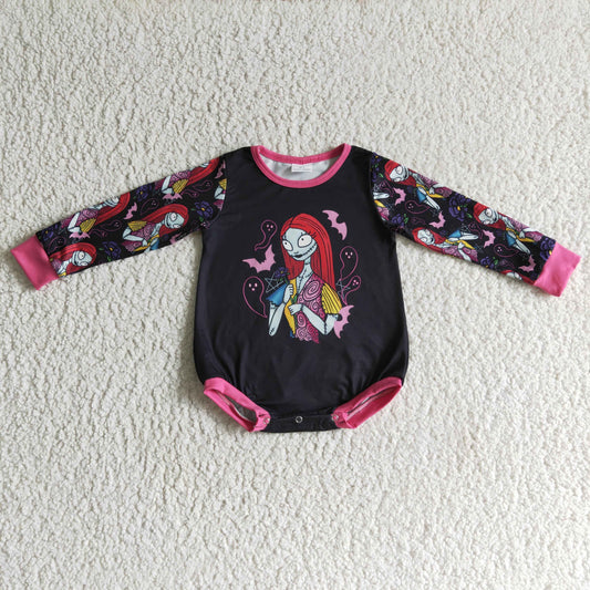 LR0151 baby halloween clothing cartoon print long sleeve bodysuit milk silk baby romper