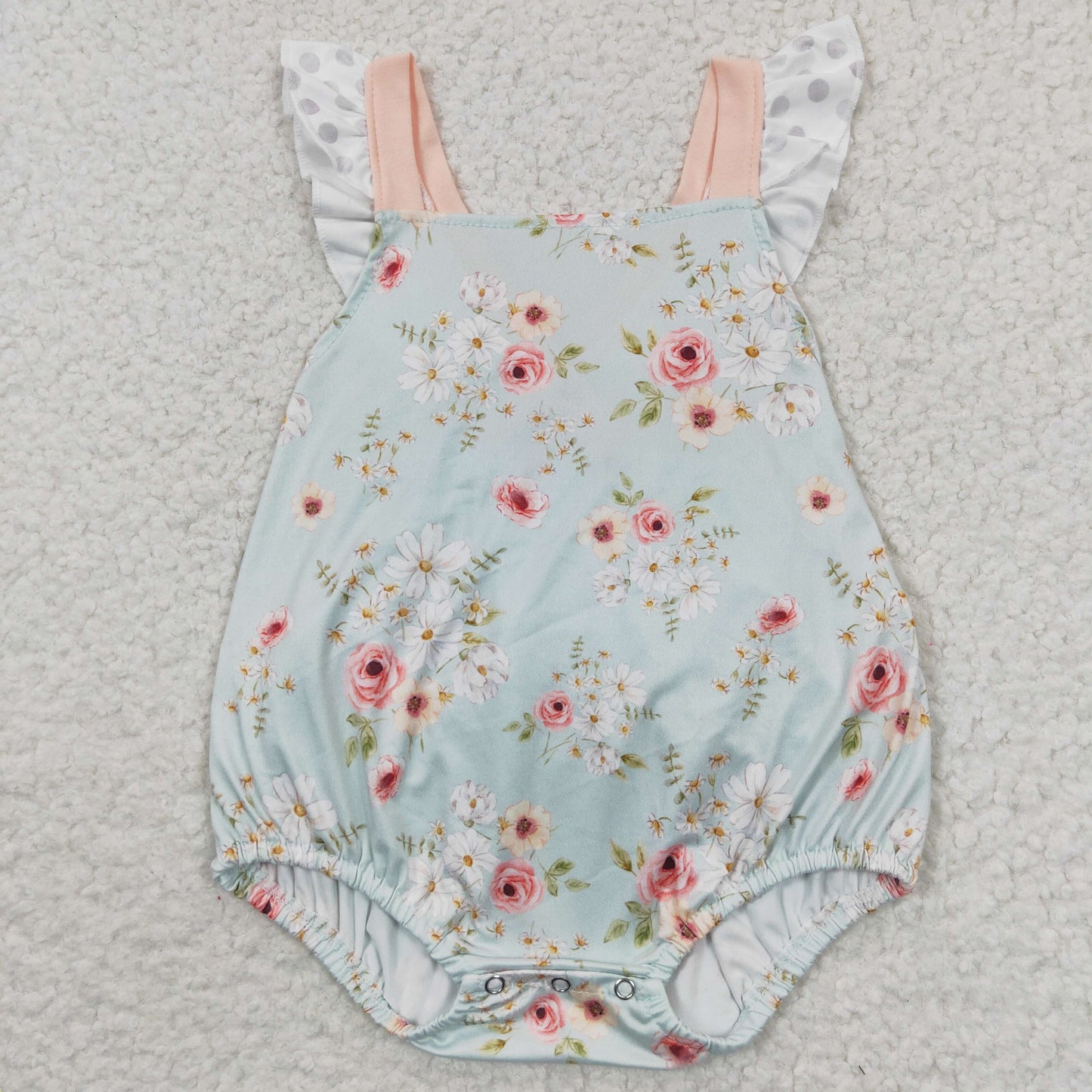 SR0336Pink Flower Green Jumpsuit