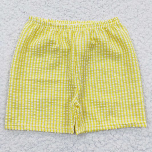 SS0077 Boys Yellow Plaid Shorts